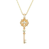 S925 Sterling Silver Gold Plated Key Necklace – Jewelry Gift Ideas — 5
