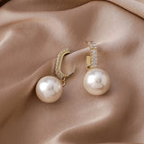Vintage Metal Earrings Pearl Earrings Hong Kong Style – Stylish Gifts — 7