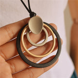 Women's Simple Circle Pendant Long Necklace – Jewelry Gift Ideas — 3