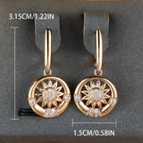 Round White Diamond Sunflower Earrings For Women – Gifts for Her — 5