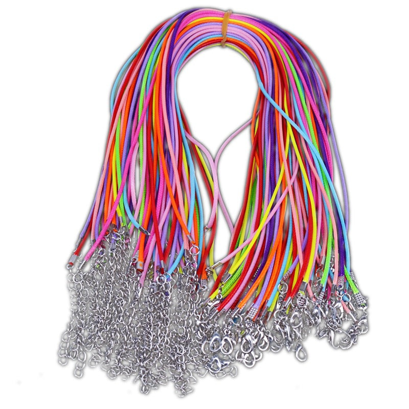 Rope Leather Rope Wax Thread Necklace Rope Black – Jewelry Gift Ideas — 1