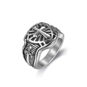 Templars Cross Ring Titanium Steel Ring Smear Effect – Birthday Gifts — 1