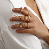 European and American Digital Hollow Ring Set – Stylish Gifts — 1