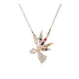 Simple Crystal Pendant Angel Clavicle Chain – Jewelry Gift Ideas — 4