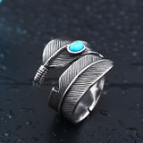 Fashion Titanium Steel Turquoise High Bridge Ring – Stylish Gifts — 11
