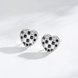 Women's Heart-shaped Plaid Stud Earrings – Gifts for Her — 7