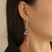 Fashion Exaggerated Full Diamond Snake Earrings – Stylish Gifts — 1