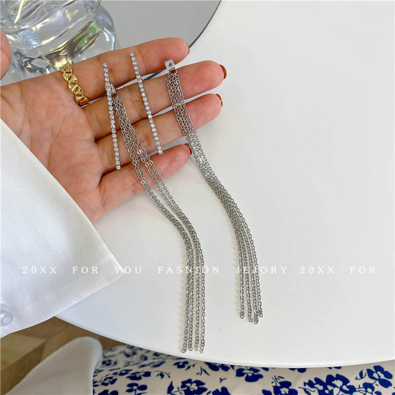 Elegant Temperament Long Tassel Chain Earrings Women – Gifts for Her — 1