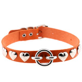 Women's Bar Hip-hop Heart Rivet Round Ring Leather – Gifts for Her — 4
