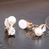 Charm Inlaid Zircon Pearl Earrings Without Piercing – Birthday Gifts — 5