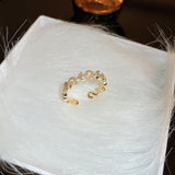 Real Gold Electroplated Zircon Opal Double Layer Ring – Stylish Gifts — 13