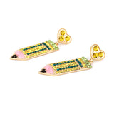 Cute Full Diamond Love Pencil Earrings – Gifts for Couples — 3