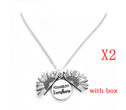 Sunflower Double Lettering Necklace – Jewelry Gift Ideas — 4