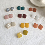 925 Silver Needle Square Simple Color Stud Earrings – Gifts for Her — 1
