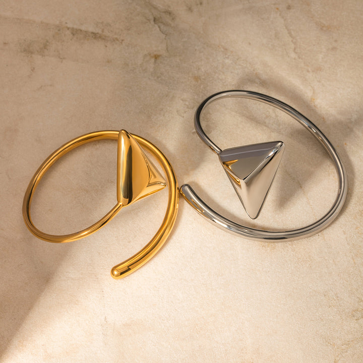 18K Gold Stainless Steel Triangle Coil Bracelet – Jewelry Gift Ideas — 1