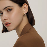 Flower-Shaped Earrings Metal Winding Geometric Hollow – Gifts for Her — 2