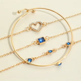 Retro Inlaid Lvzuan Square Chain Heart Bracelet – Jewelry Gift Ideas — 4