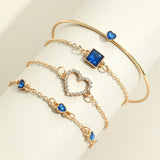 Retro Inlaid Lvzuan Square Chain Heart Bracelet – Jewelry Gift Ideas — 17