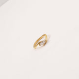 Horse Eye Zircon Ring Titanium Steel Plated 18K Gold – Practical Gifts — 8