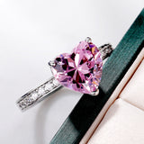 Inlaid AAA Heart-shaped Zircon Ring – Useful Gifts — 16