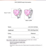 925 Loving Heart In Sterling Silver Zircon Earrings – Gifts for Her — 9