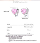 925 Loving Heart In Sterling Silver Zircon Earrings – Gifts for Her — 4