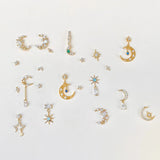 Romantic Star Moon Zircon Flower Earrings – Gifts for Couples — 12