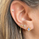 Romantic Star Moon Zircon Flower Earrings – Gifts for Couples — 7