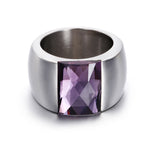 Simple Fashion Women's Steel Glass Titanium Steel Ring – Stylish Gifts — 12