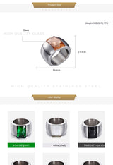 Simple Fashion Women's Steel Glass Titanium Steel Ring – Stylish Gifts — 8