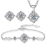 Pendant Necklace Ear Stud Bracelet Suit Women's – Jewelry Gift Ideas — 4