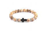Tigereye Cross Beaded Bracelet – Jewelry Gift Ideas — 8