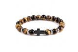 Tigereye Cross Beaded Bracelet – Jewelry Gift Ideas — 4