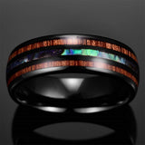 Rose Gold Wood Grain Shell Titanium Steel Ring – Useful Gifts — 4