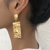 Alloy Pleated Elegant And Simple Earrings Geometric – Small Gift Ideas — 5