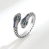 S925 Sterling Silver Diamond Retro Snake Ring – Unique Gift Ideas — 3