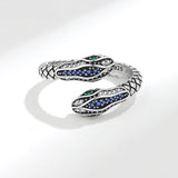 S925 Sterling Silver Diamond Retro Snake Ring – Unique Gift Ideas — 5