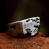 Men's Vintage Distressed Stainless Steel Rock Ring – Gifts for Him — 7