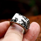 Men's Vintage Distressed Stainless Steel Rock Ring – Gifts for Him — 5