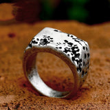 Men's Vintage Distressed Stainless Steel Rock Ring – Gifts for Him — 6