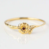 12yue Flower Birthstone Ring Copper Inlaid Zircon – Everyday Gifts — 11
