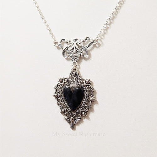 Burning Love Pendant Silver Lace Love Necklace – Jewelry Gift Ideas — 2