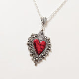 Burning Love Pendant Silver Lace Love Necklace – Jewelry Gift Ideas — 5