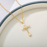 Ornament Copper Inlaid Zircon Cross Necklace Men – Jewelry Gift Ideas — 3