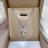 Ornament Copper Inlaid Zircon Cross Necklace Men – Jewelry Gift Ideas — 4