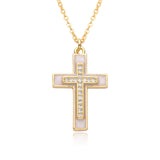 Ornament Copper Inlaid Zircon Cross Necklace Men – Jewelry Gift Ideas — 5
