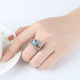 Titanic Sapphire Crystal Heart Of Ocean Ring – Thoughtful Gifts — 9