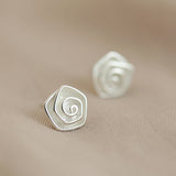 Sterling Silver Spiral Flower Stud Earrings – Surprise Gifts — 11