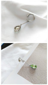 Water Drop Shape Gem Non-piercing Ear Clip – Small Gift Ideas — 9