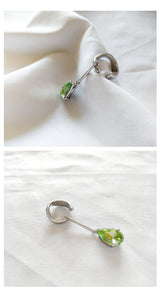 Water Drop Shape Gem Non-piercing Ear Clip – Small Gift Ideas — 8